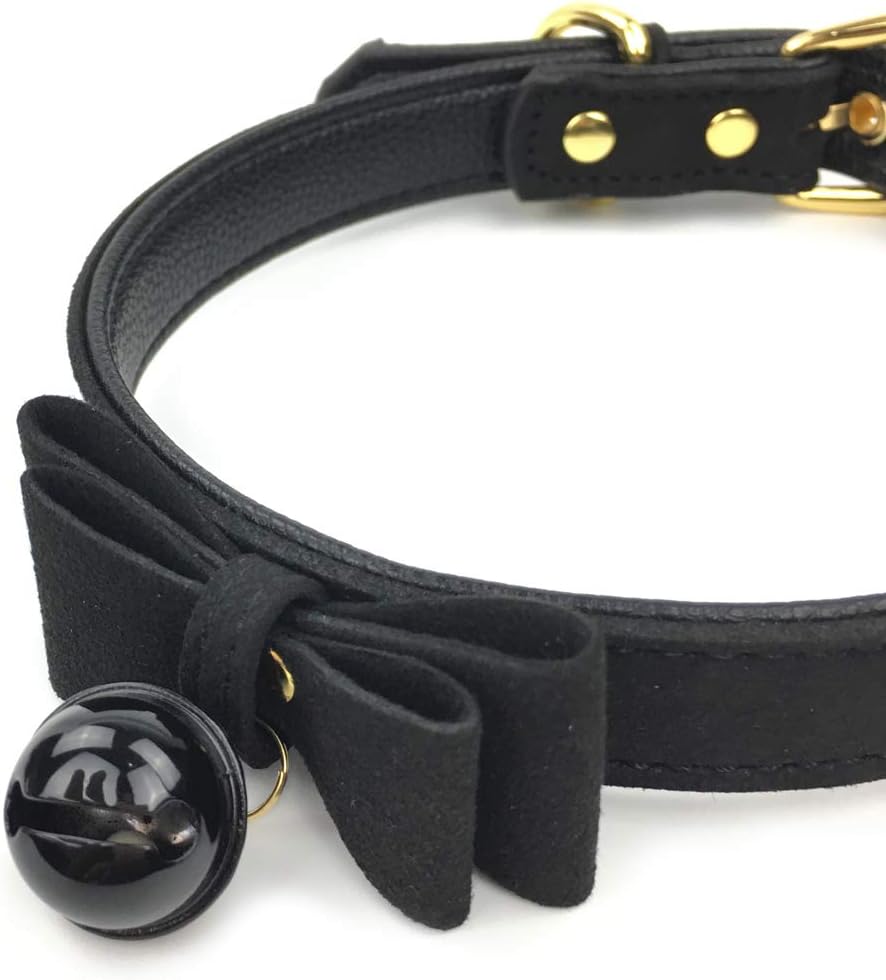 Succuba Pink Bell Choker Collar Necklace Lolita Bow Collar Cat Kitty Velvet Necklace - Image 2