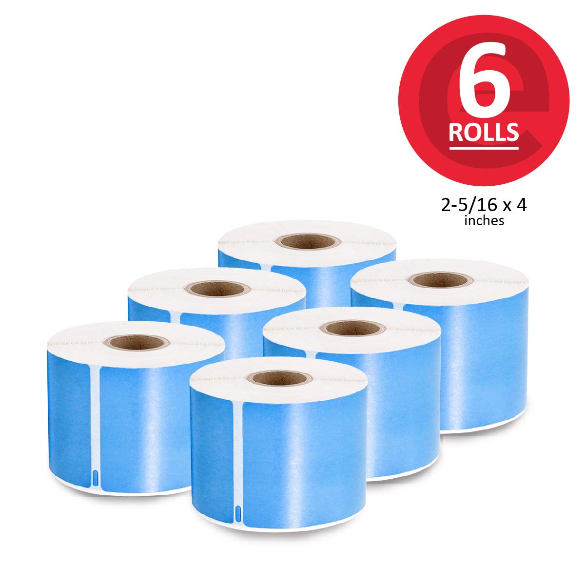 enKo [6 Rolls, 1800 Direct Thermal Labels] Blue/Cyan Colored Compatible for Dymo 30256 Label (2-5/16 x 4") Use with Dymo, Rollo Thermal Printer as Shipping & Mailing Labels
