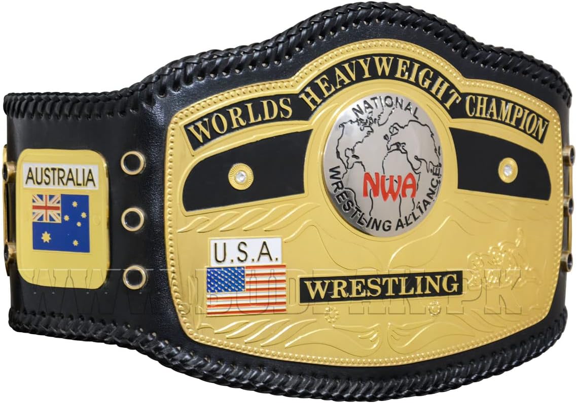 World Heavyweight Wrestling Belt Championship Replica Title Belt, Black