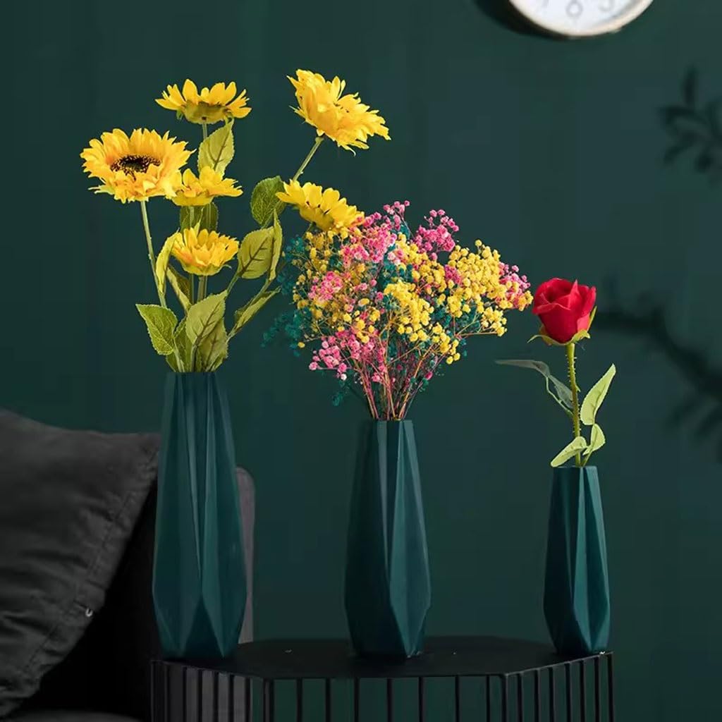 Vaso Semplice vaso in ceramica nordica, composizione floreale leggera e lussuosa sul tavolo da soggiorno, decorazione con fiori secchi, ornamenti moderni Vaso In Ceramica(Green,S)