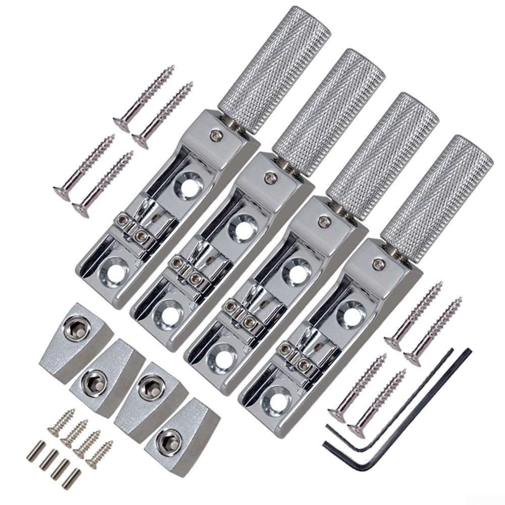 Headless Bassbrücke 5-Saiter Schwarz Metall Stabil(Black 6PCS)