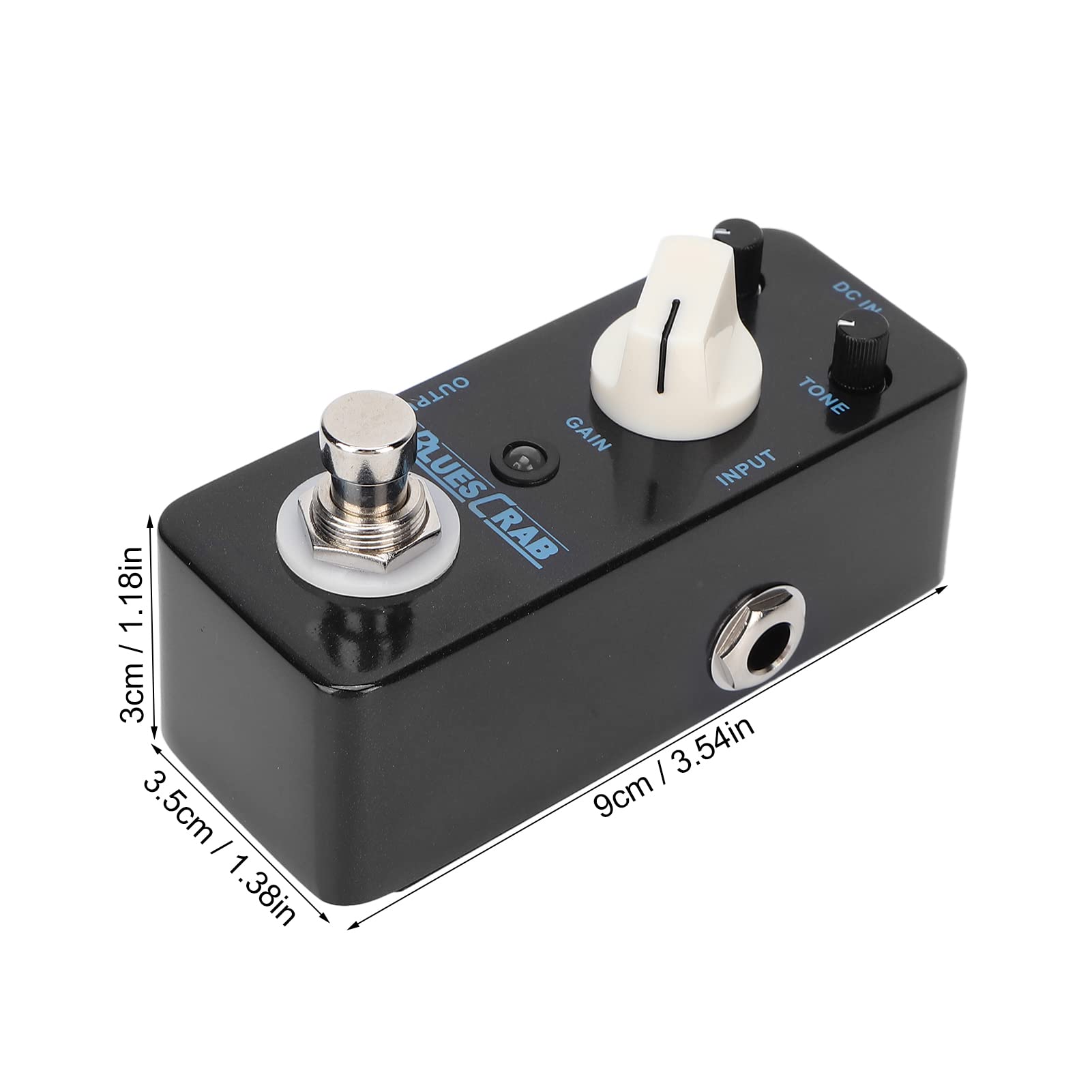 Pedale effetto Blues Crab Classic Overdrive Mini accessorio per strumento singolo Pedale effetto chitarra con guscio in metallo nero per musicisti chitarristi