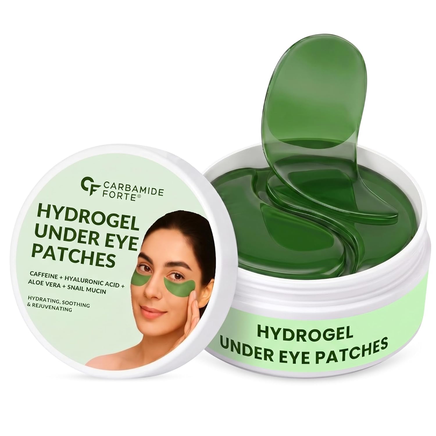 Carbamide Forte Hydrogel Under Eye Patches For Dark Circles | Under Eye Mask with Caffeine | Reduces Dark Circles, Puffiness & Fine Lines | Eye Care Routine | Cooling, Hydrating & Repairing Eye Patches | 60 Patches (30 Pairs) for Men & Women-image-5