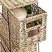 VonHaus 4 Tier Small Seagrass Basket Storage Tower Unit with Metal Frame - Ideal for Small Bathrooms & Home Storage (25.4 x 9.5 x 6.7)
