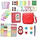 Fujifilm Instax Mini 9 or Mini 8/8+ Accessories, Leebotree 10 in 1 Bundles Set Include Camera Case/Album/Selfie Lens/Filters/Wall Hang Frames/Film Frames/Border Stickers/Corner Stickers/Pen(Raspberry)