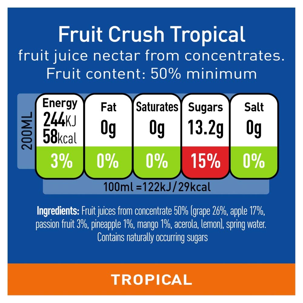 Capri-Sun Lot de 32 crasses de fruits tropicaux sans sucre ajouté 8 x 4 x 200 ml