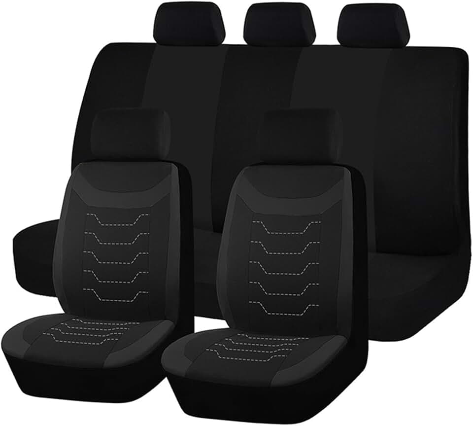 Car Seat Cover Full Seats for Mitsubishi Mirage G4 2014–2025 2020 2021 2022 2023 2024 2026, Front and Rear Split Bench Protector, Airbag Compatible Breathable Fabric Cover for Auto Trucks SUV