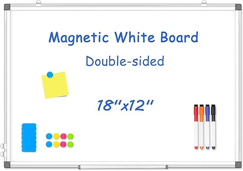 Vista 28 de WALGLASS Pizarra blanca grande de doble cara de 48 x 36 pulgadas, pizarra blanca grande de borrado en seco para pared, pizarra blanca colgante