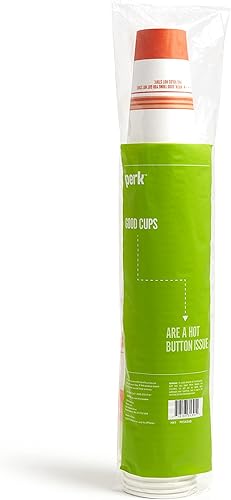 Miniatura 4 de Perk Staples PK54368CT - Vaso de papel, 16 onzas, blanconaranja, 500cartón