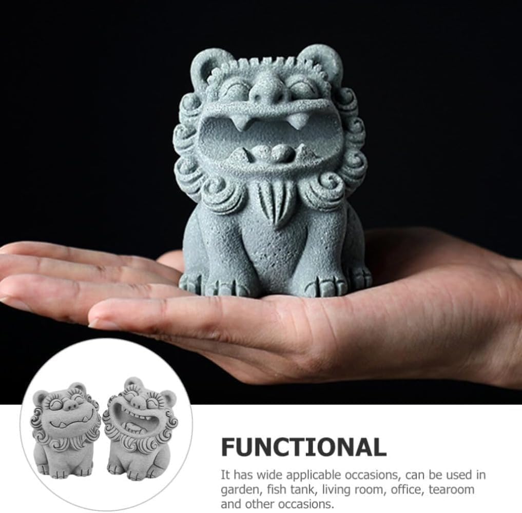 Amazon.co.jp: シーサー 置き物 獅子 魔除け 狛犬 置物 玄関 2個