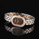 Carlton London Women Cecil Analog Watch, Oval Dial, Stainless Steel Strap, Quartz Movement, Brown Dial, Silver Rose Gold Strap, 30M Water Resistant, Casual Wear | CL-CEC-BRW gallery image