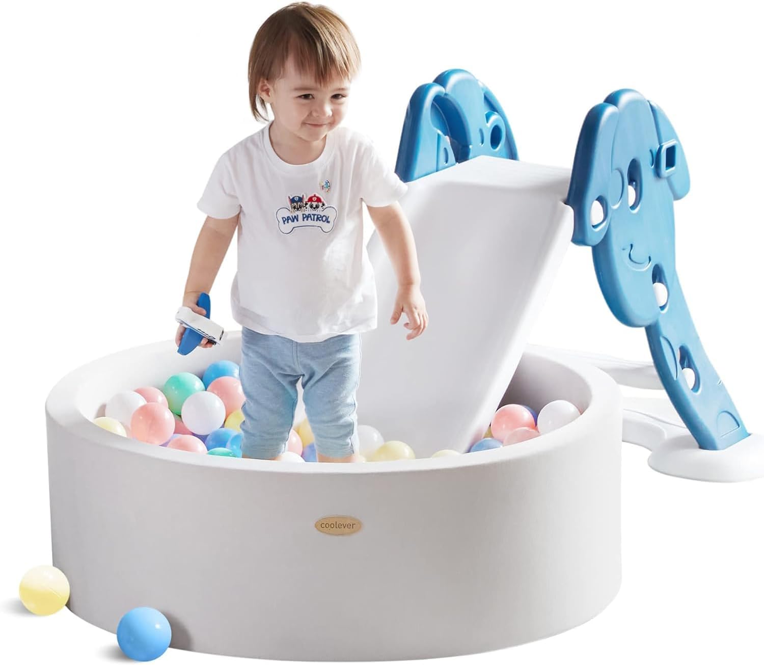 Coolever Foam Ball Pit for Toddlers 1-3, Soft Memory Foam Ball Pit for Babies, Sturdy & Large & Safe & Easy to Clean or Install, Ideal Gift for Baby Infants Indoor and Outdoor Game, Grey Without Ball