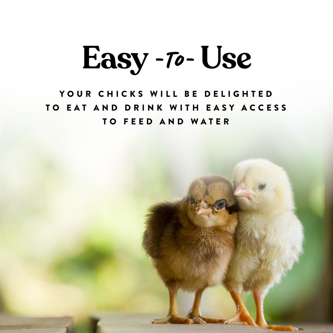 Harris Farms Chick Drinker and Feeder Bundle Kit – Contains 1 Screw on Chick Feeder Base and 1 Screw on Drinker Base – 1 QT Plastic Jars – Made from BPA Plastic – Easy to Clean
