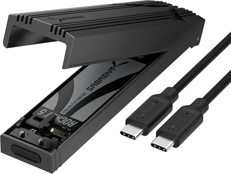 USB-C NVMe Enclosure & Reader, M.2 PCIe SSD, 10Gbps (EC-PNVO) | Tool-free M.2 PCIe case for 2230-2280; USB 3.2 Gen 2 10Gbps; aluminum cooling; external nvme enclosure; m.2 usb adapter
