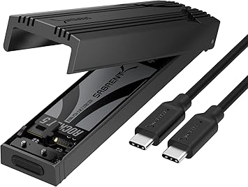 SABRENT USB C NVMe Enclosure, Tool-Free M.2 SSD Case for 2230-2280, 10Gbps USB 3.2 Gen 2 Adapter, Aluminum Cooling, External M.2 Drive Enclosure for NVMe SSDs EC-PNVO