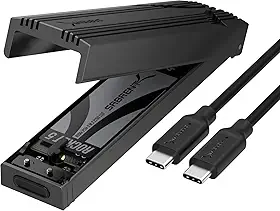 SABRENT Gabinete Usb-C para Nvme, Case para Ssd M.2 Sem Ferramentas para 2230-2280, Adaptador Usb 3.2 Gen 2 de 10 Gbps, Refrigeração Em Alumínio, Gabinete Externo para Ssds M.2 Nvme (Ec-Pnvo)