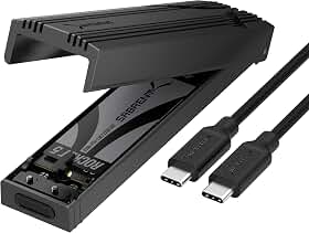 SABRENT Gabinete Usb-C para Nvme, Case para Ssd M.2 Sem Ferramentas para 2230-2280, Adaptador Usb 3.2 Gen 2 de 10 Gbps, Refrigeração Em Alumínio, Gabinete Externo para Ssds M.2 Nvme (Ec-Pnvo)