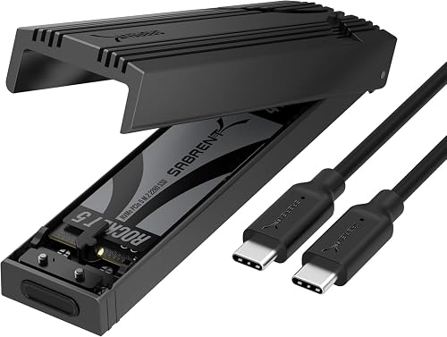 SABRENT USB-C NVMe Enclosure & Reader, M.2 PCIe SSD, 10Gbps (EC-PNVO) | Tool-free M.2 PCIe case for 2230-2280; USB 3.2 Gen 2 10Gbps; aluminum cooling; external nvme enclosure; m.2 usb adapter