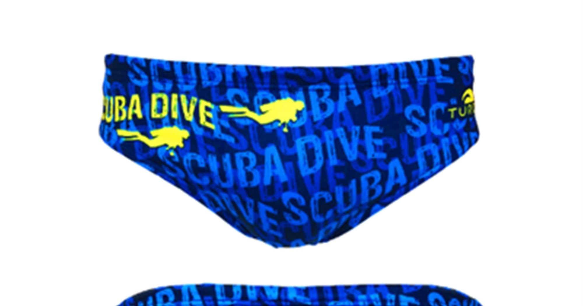 Turbotronic Men's Blue Turbo - Scuba Dive Flash Swimsuit By Waterpolo Competition Swimming And Triathlon - Multicolour - Medium