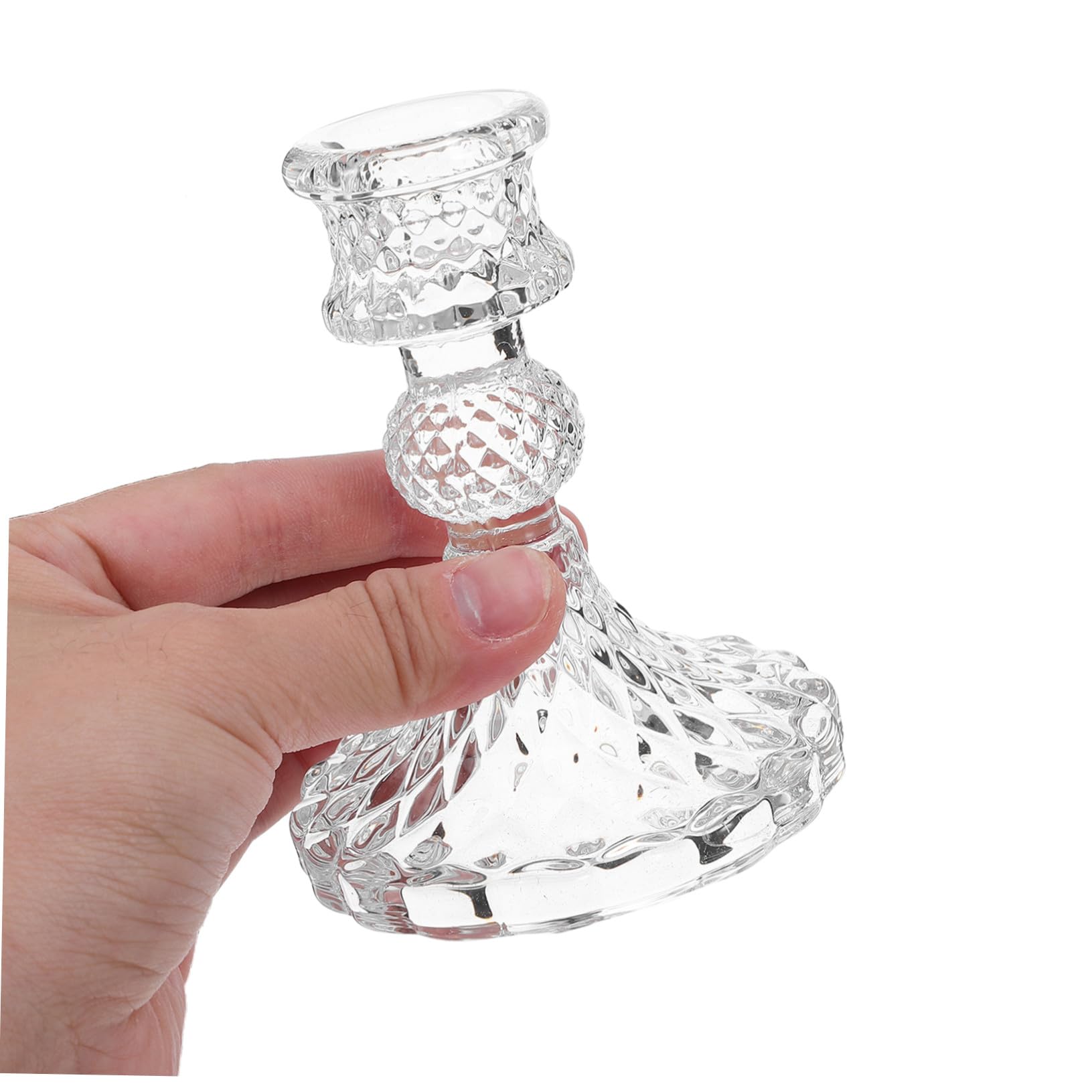 PRETYZOOM 6pezzi Portacandele in Vetro Trasparente Conici Centrotavola per Candele Decorazioni da Tavolo per Feste Natale Matrimonio San Uso da Scrivania e Eventi