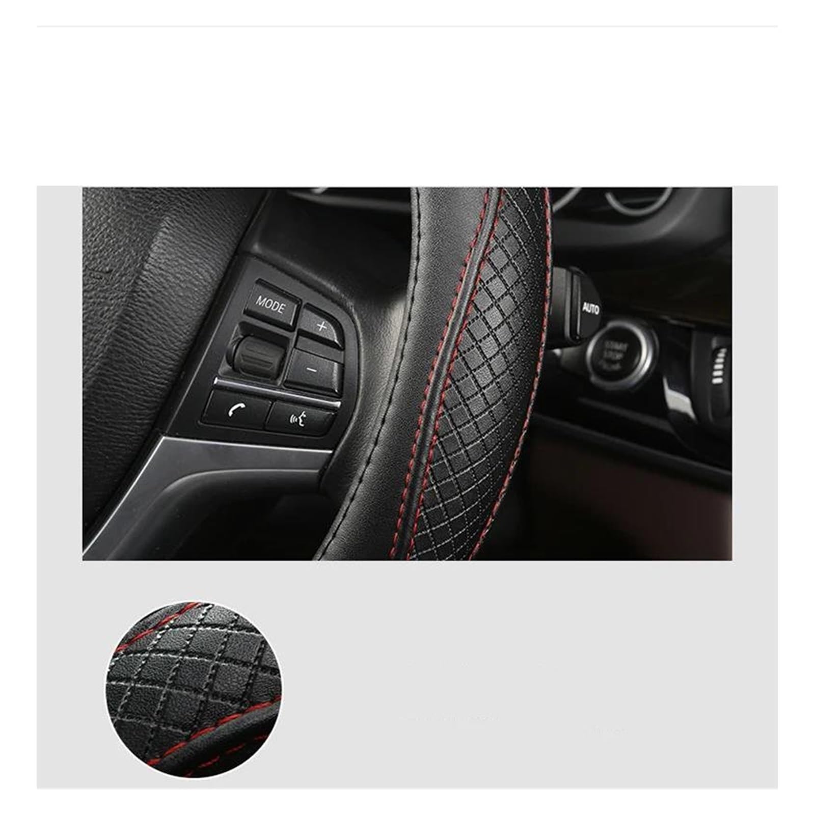 Funda para Volante de Coche de Cuero Genuino de 15 pulgadas/38 cm para Toyota Yaris, CHR, Vios, Prius y Alphard. Funda para Volante de Coche Negra.