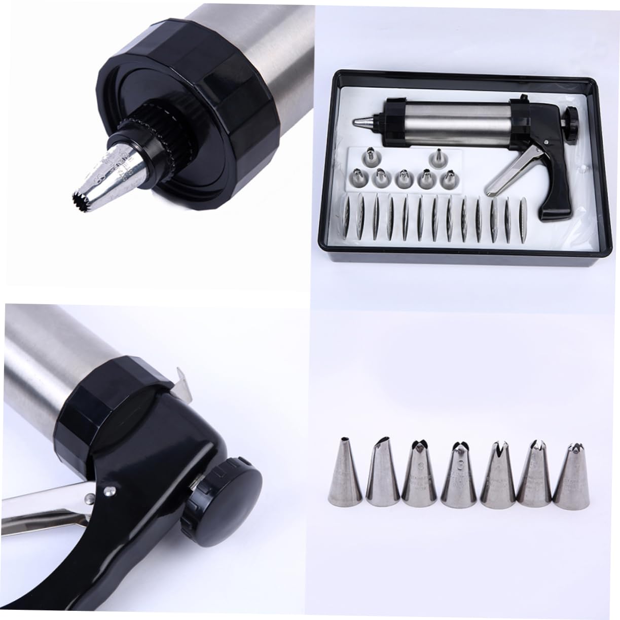 Cabilock 21pièces Kit De Presse à Biscuits Ustensile De Décoration De Gâteaux Avec Disques Formes Variées Et Douilles à Glaçage Pour Créer Des Cookies Et Personnalisés