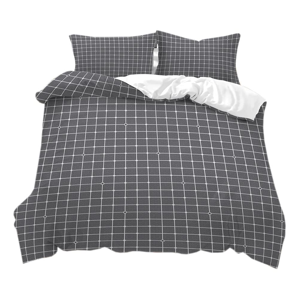 Geometryczny Naszywka Kołdrę i Poszewki Na Poduszki Zestaw Pościeli z Zapięciem na Zamek Błyskawiczny, łatwa w Pielęgnacji Miękka Bedding Set Microfibre Girls Boys(Wielokolorowy3,135x200cm)