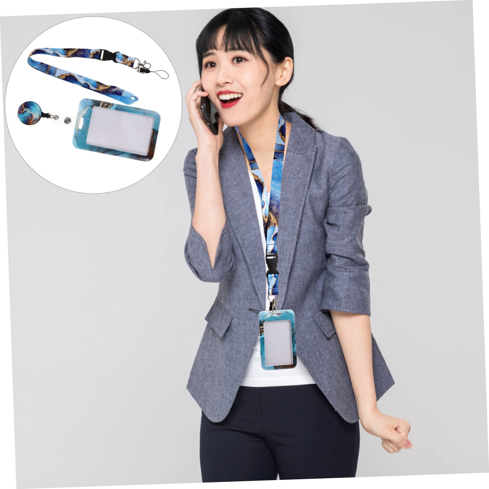STOBOK 4stücke Bus Card Hanging Cover Badge Holder Wasserdichtes Ausweishüllen Für Id-karten Arbeitskarten Und Studentenausweise Stilvolles Design Grünem Marmor Für Büro Und