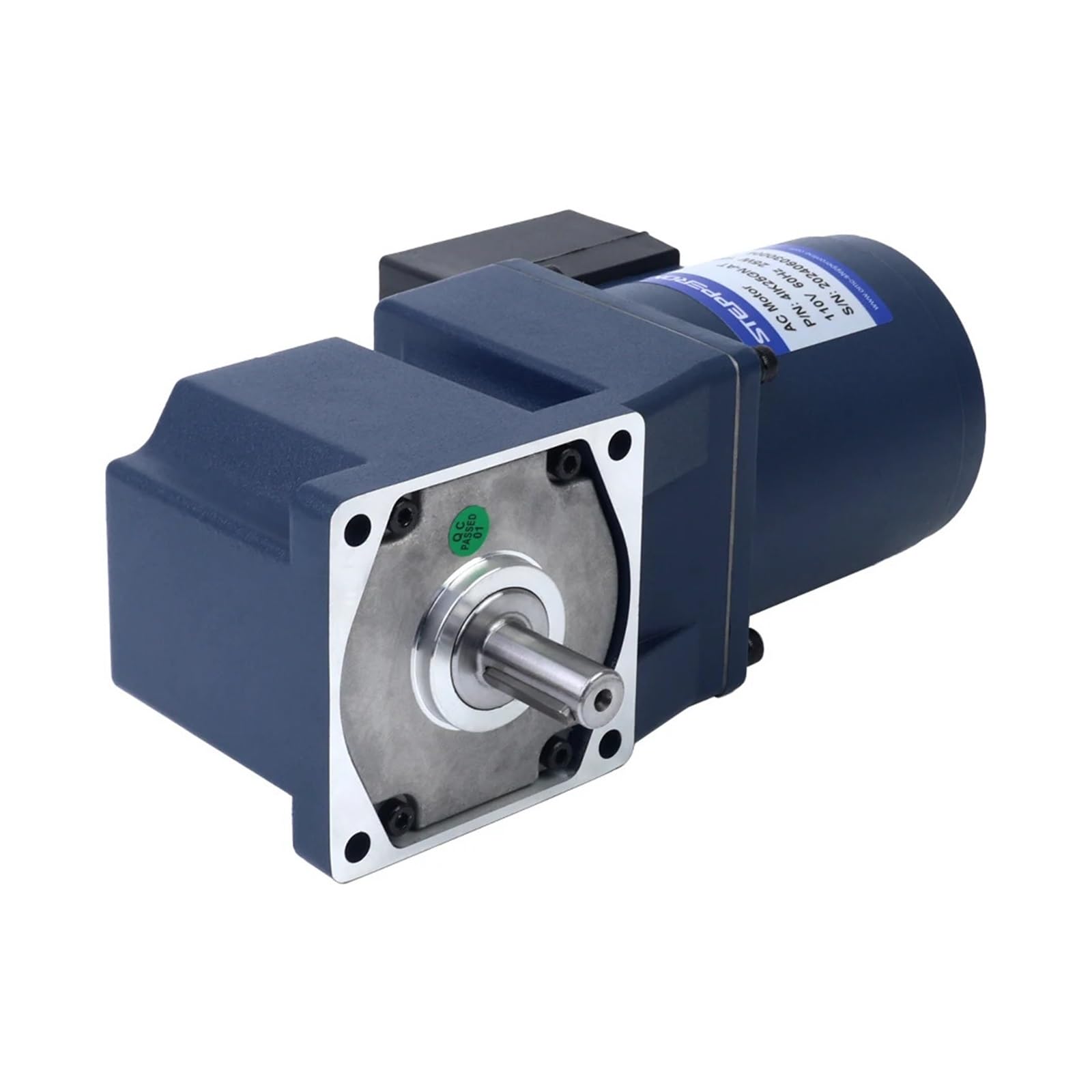 25W 80mm AC induction motor right angle gearbox keyway shaft 32mm single phase 60Hz suitable for industrial equipment(90RPM)