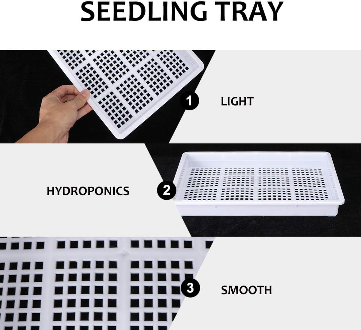 Happyyami Plant Growing Tray Plastic Seedling Germination Tray Nursery Plants Microgreens Wheatgrass Grower Propagator for Soybean Hydroponic Greenhouse Growing : Patio, Lawn & Garden
