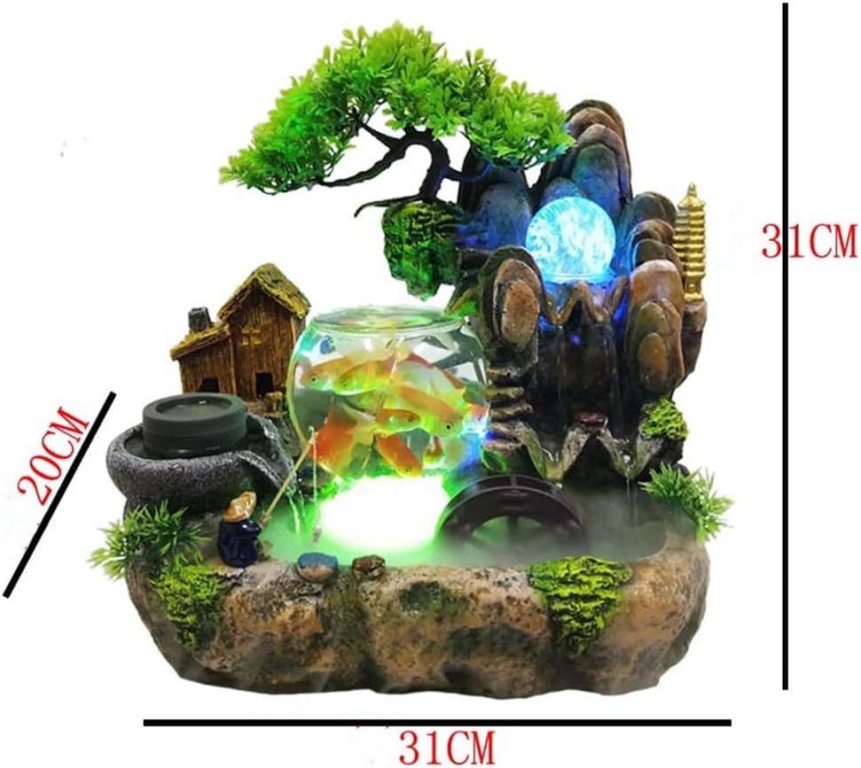 Rockery Water Fountain Ornaments Circulation Fish Tank Table Top Bonsai Living Room
