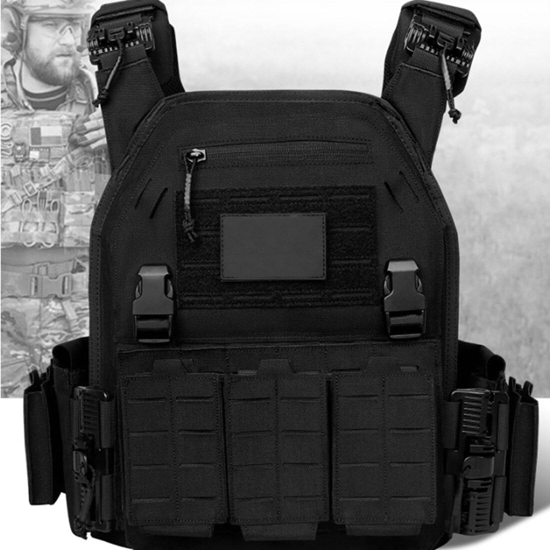 Verstellbare, leichte Taktische Weste mit Schnellverschluss für Militärbegeisterte, Molle-Militär-Kampftrainingsausrüstung für Airsoft, CS-Spiele und Outdoor-Sport