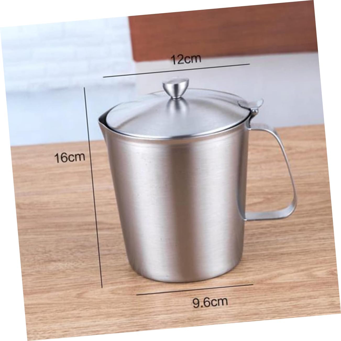 Milk Cup Lid Espresso Latte Art Cup 1000ml Scales Stainless Steel for Coffee and Milk Tea