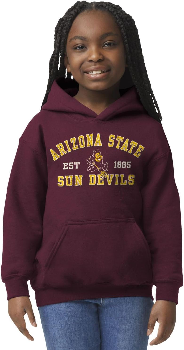 Barnesmith NCAA Unisex Youth Hooded Sweatshirt, Vintage Logo, Color - Image 2