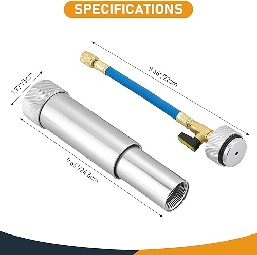 Miniatura 4 de ATPEAM Inyector de aceite y tinte de AC con acoplador rápido a presión Herramienta de inyección de tubo de llenado de refrigerante de aire