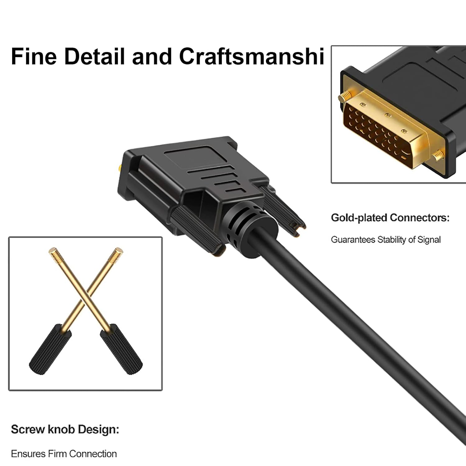 DVI to DVI Cable 5-Pack, 6 FT DVI-D to DVI-D (24+1) Dual Link Cable Computer Monitor Cord for Laptop, Desktop, DVD, Gaming,Monitr, HDTV, Projector and More