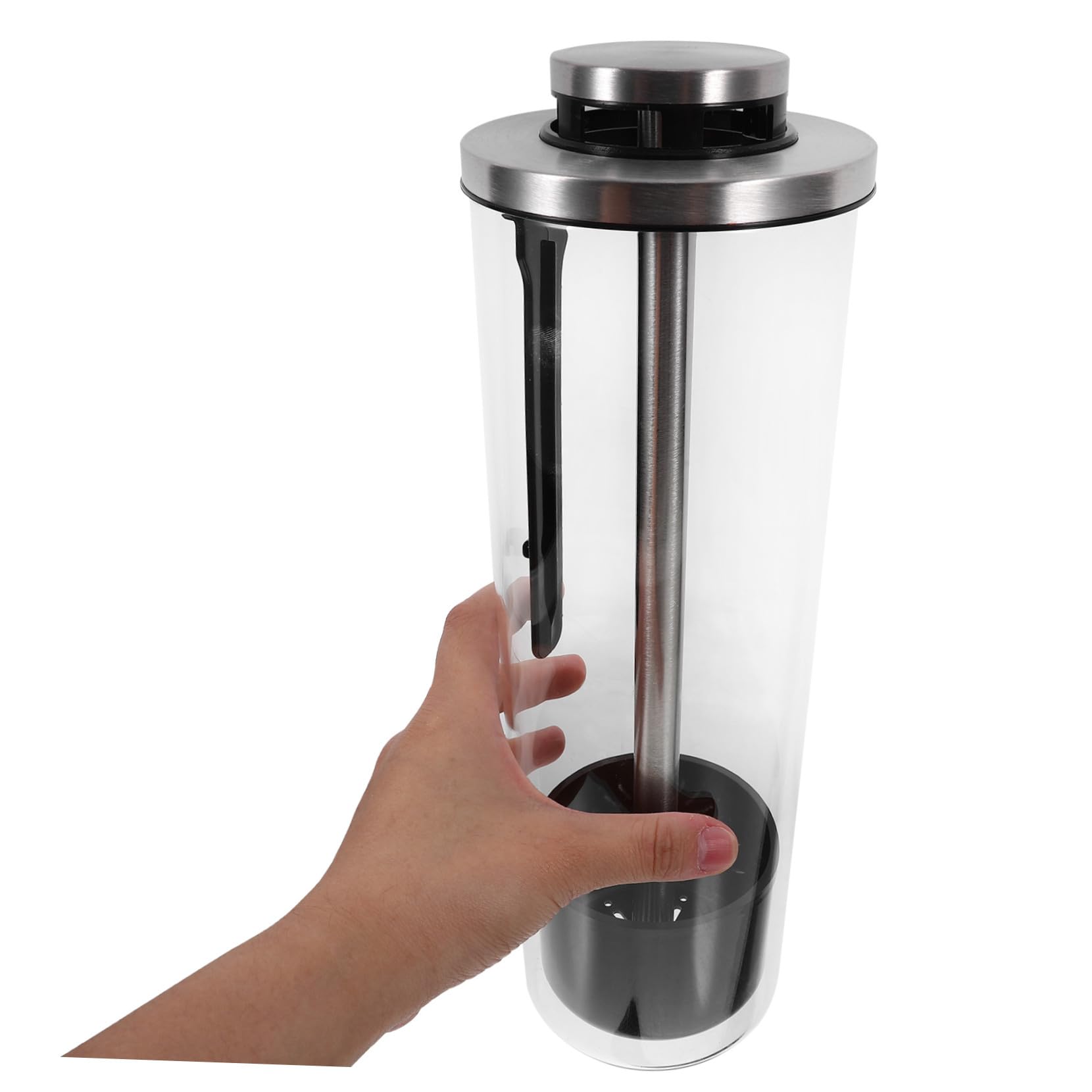 Hochborosilikat Glas Essstäbchenhalter mit Deckel Edelstahl Küchenbesteck Organizer Strohhalm Aufbewahrungsbox Multifunktional für Tisch und Küchenutensilien