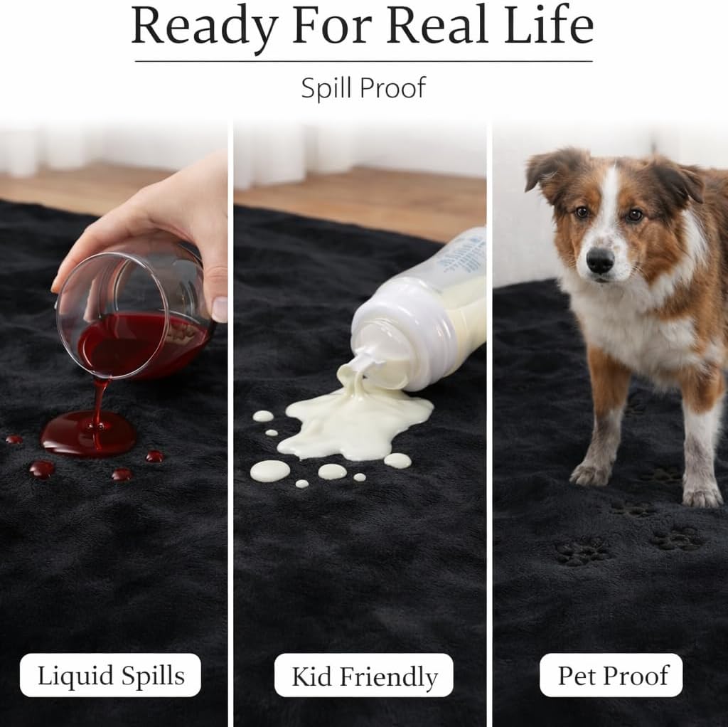 Waterproof Blanket for Bed Intimacy (80" x 60" Queen Size) Reversible Plush Fleece, Love Blanket, Moisture Absorbent TPU Layer Stain Proof Couch Bed Mattress Water Proof Cover Red/Black