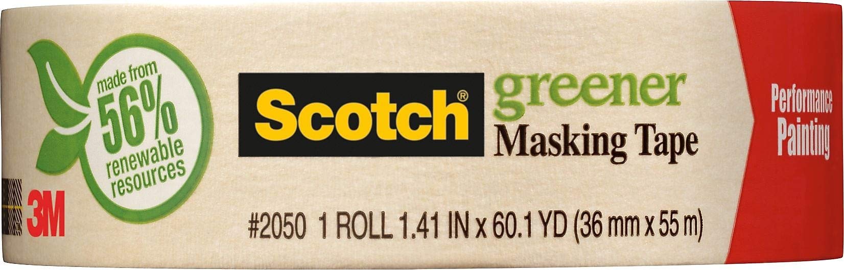 3 M (2050–36 A) Greener Kreppband Masker für Performance Malerei, 2050–36 A, 1,41 in X 60,1 YD (36 mm x 55 m) [kaufen werden die Min bestellen Sie Menge, die 24 Rollen]