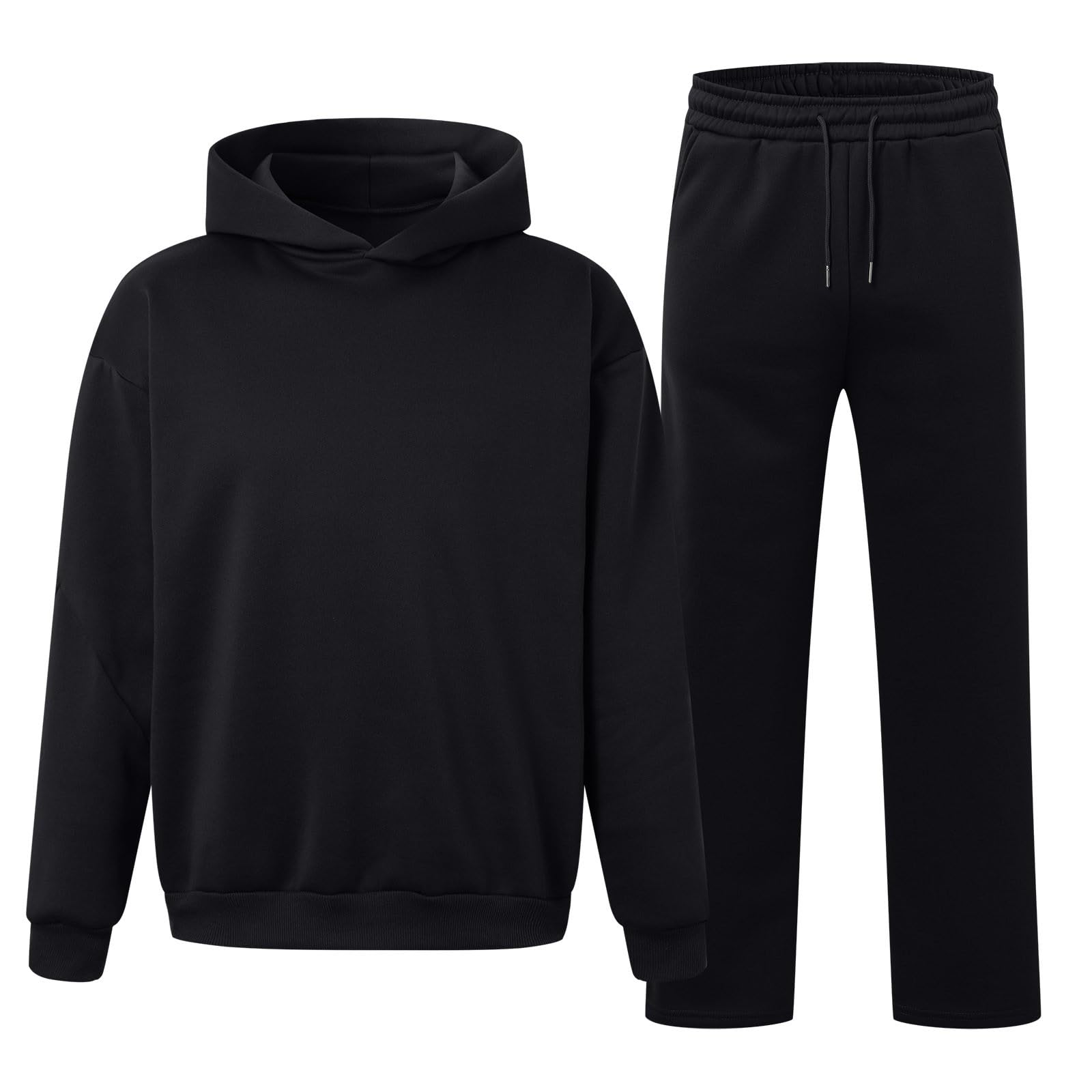 Conjunto genérico de 2 piezas para hombre de algodón alto y pantalón para correr deportivo clásico, suave, cuello redondo, hogar, primavera, suave, ajuste regular, atuendo de ocio y viaje chic A135