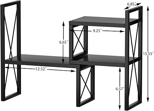 Miniatura 3 de Organizador de estante de escritorio, estantería pequeña para oficina, estantes superiores de escritorio de madera, organización y almacenamiento de