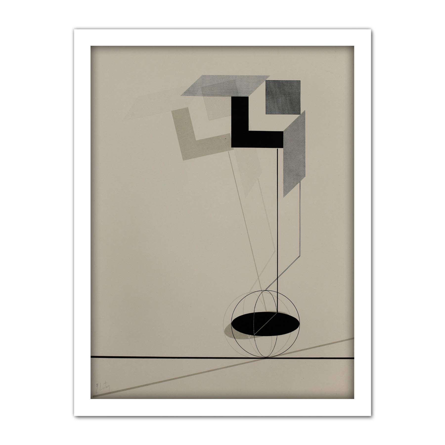 Wee Blue Coo Lazar El Lissitzky Kestnermappe Proun Rob Artwork Framed Wall Art Print 18X24 Inch