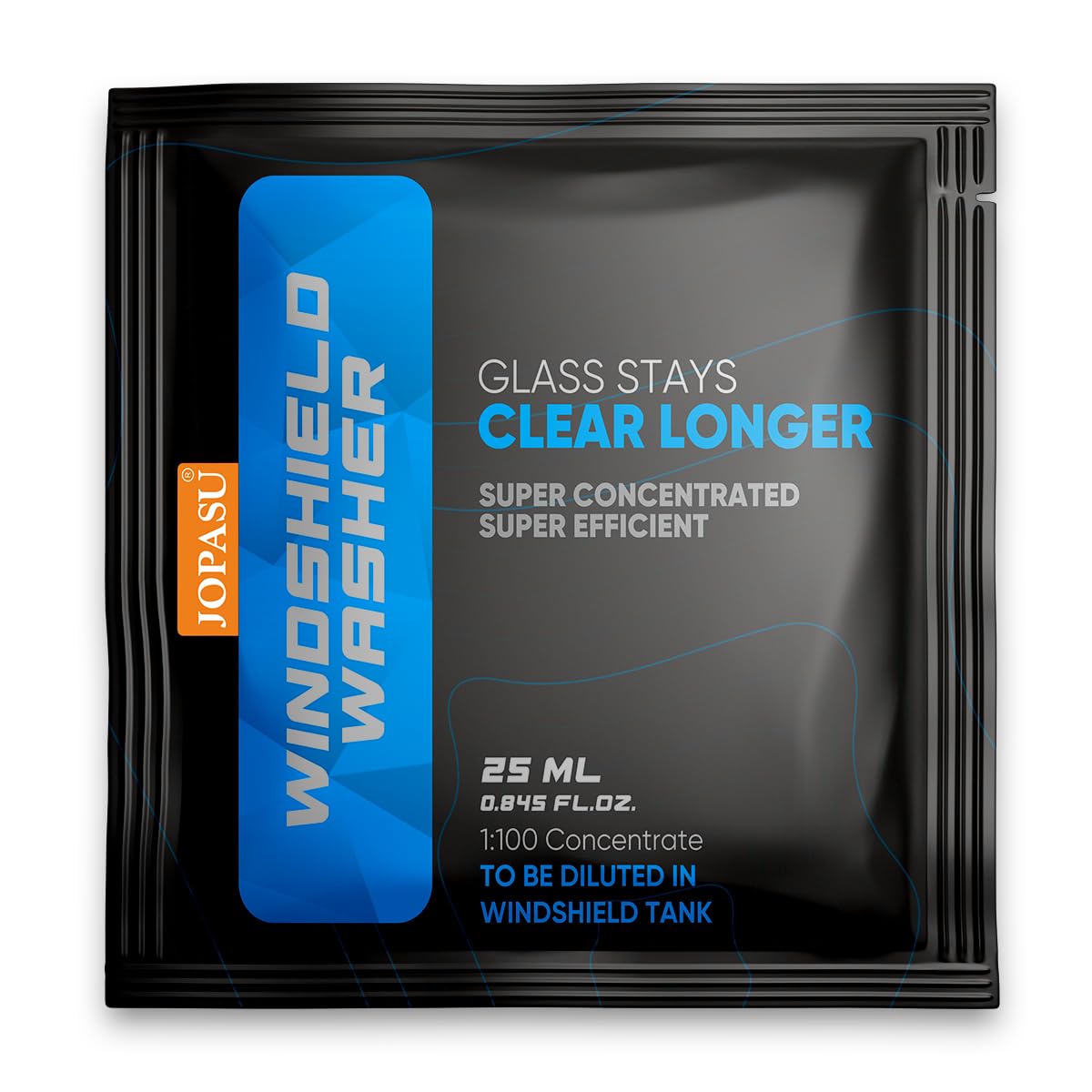 Windshield Washer Pouch – 25 ml (Pack of 10) | Ultra-Concentrated Formula | Crystal Clear, Spot-Free Windshield | Streak-Free, Lint-Free, Scratch-Free Shine