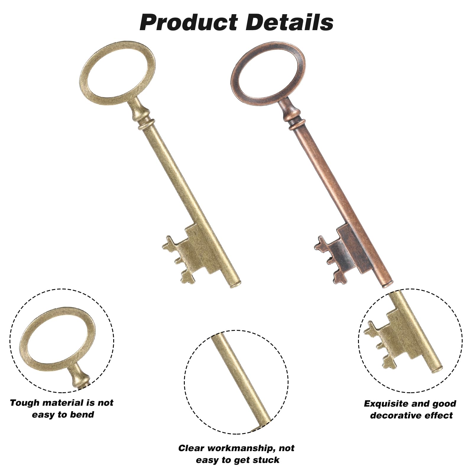 KY-7 Nickel Plated Skeleton Key Hollow Barrel Replacement - View #6