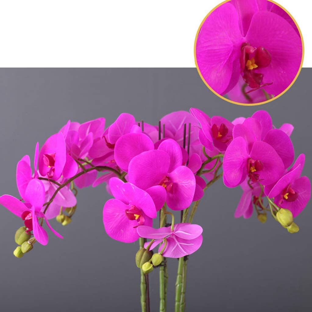 SDdPulse Orchidea artificiale Phalaenopsis artificiale fiori di orchidea finta in vaso composizione di fiori festa di nozze tavolo da pranzo squisita decorazione casa ufficio cucina essere, viola