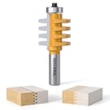 REKCKRUL Professional Reversible Finger Joint Router Bit 1/2 Inch Shank - Carbide Tipped Woodworking Cutter for DIY Furniture, Cabinets, Doors, Cabinet, and Tables, Anti-Kickback Design