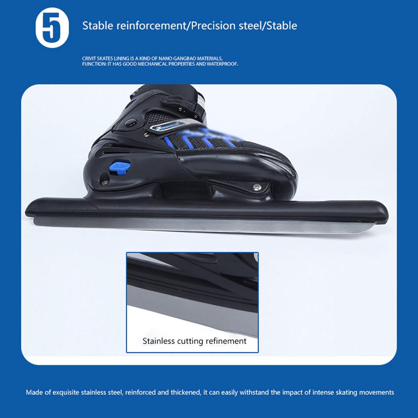 Patins de patinage réglables,Patins à Glace pour jeunes,Patins à Glace Mixte,système de laçage rapide et boucle push-lock,4 tailles réglables,chaleur et confort,pour débutants et avancés jusqu