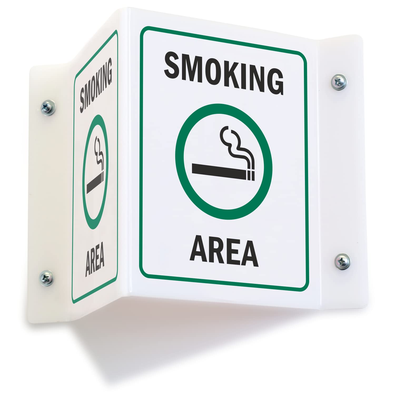 Projecting V-Sign : Smoking Area, PVC Water Proof Sticker Fixed on Foam Board