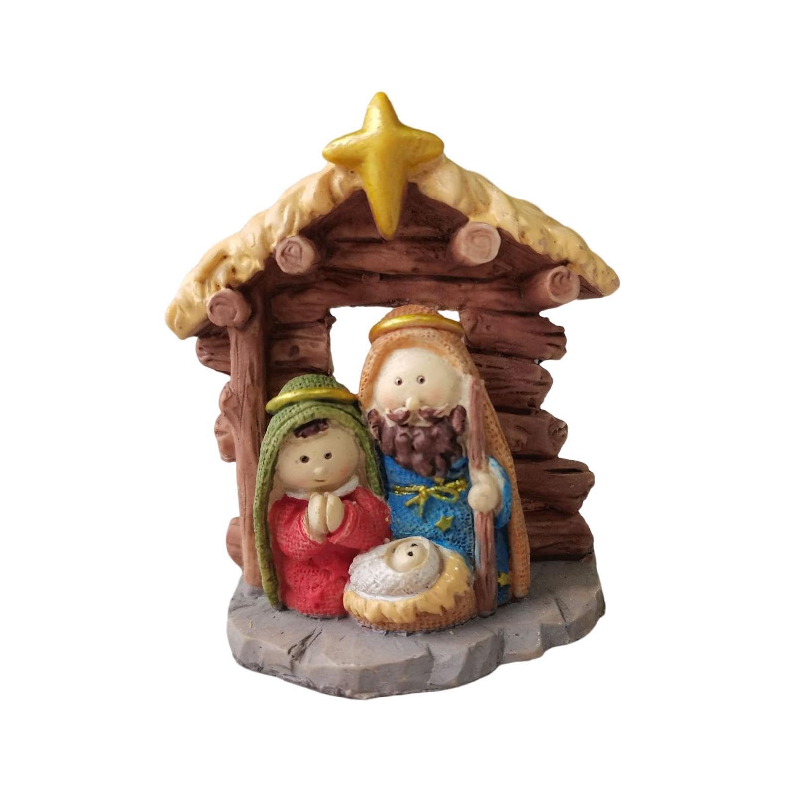 Zambuph Dark Holy Family Figurine Catholic Mary Joseph Visual Masterpiece Figurine Beautifully Designed For Home And Holiday Decor Jesus Statues And Figurines Home, 6.5X3x7.5cm