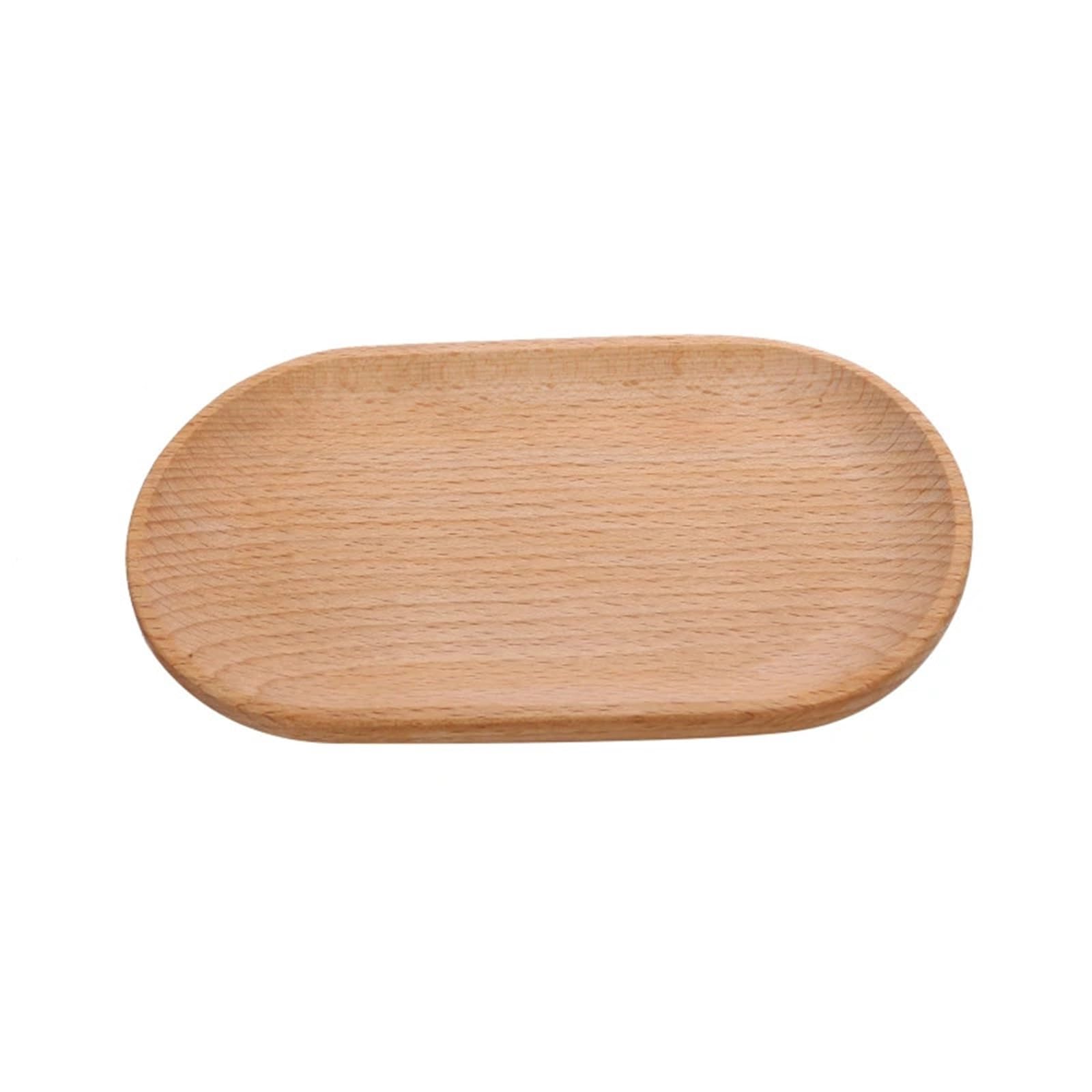 Löffel-Halter 2 Stück Holzteller, Besteck, Holzlöffel, Teller, Buchenholz, ovales Tablett, Massivholz, kleine Speiseteller, Speiseteller